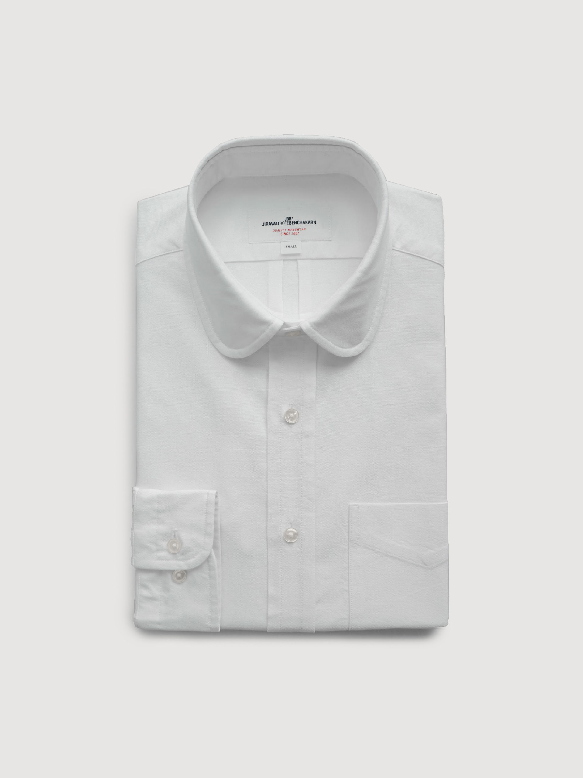 White Club Collar Pinpoint Oxford Shirt ...